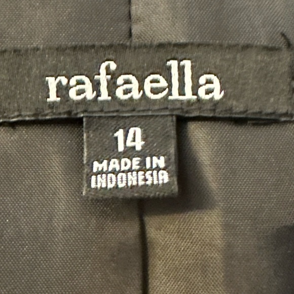 Rafaella One Button Blazer Jacket Size 14 Black Womens Shoulder Pads - Picture 2 of 11